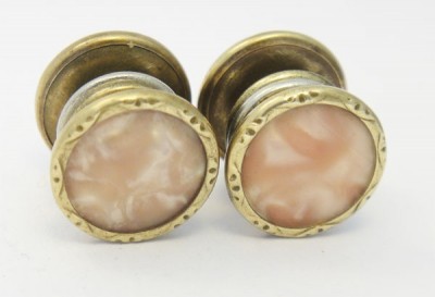 Boutons de manchettes 1920 celluloïd rose