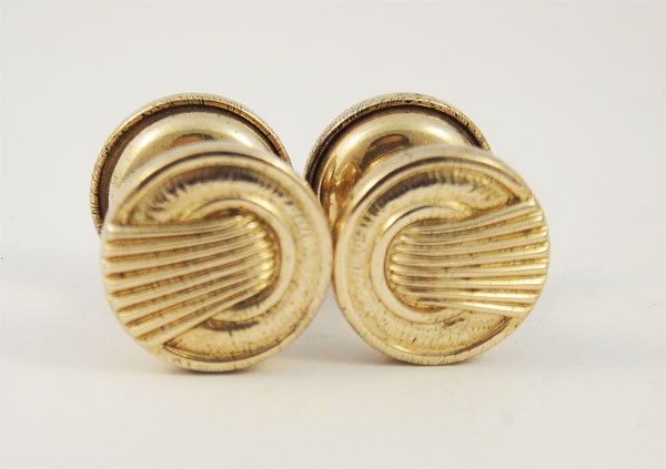 Boutons De Manchette Acier Art Déco / Art Nouveau - Quartz - Vintage