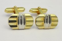 Boutons de manchette dorés blanc et jaune
