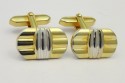 Boutons de manchette dorés blanc et jaune