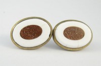 Boutons de manchette porcelaine et aventurine
