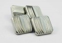 Boutons de manchette 4 faces en métal blanc 1930
