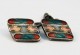Boutons de manchette en émail cloisonné polychrome