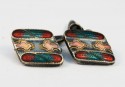 Boutons de manchette en émail cloisonné polychrome