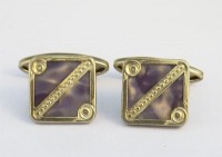 Boutons de manchette 1920 en celluloïd violet