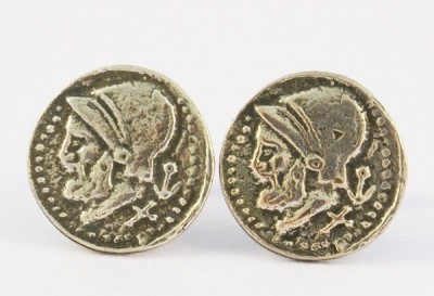 Boutons de manchette guerrier antique