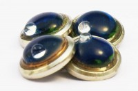 Boutons de manchette à cabochons bleus en pate de verre 