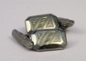 Boutons de manchette 1840 en métal blanc 