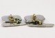 Boutons de manchette 1840 en métal blanc 