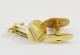 Boutons de manchette vintage a dorure jaune et blanche