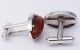 Boutons de manchette à cabochons rouge bruns 