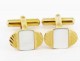 Boutons de manchette vintage 1970 nacre et or