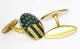 Boutons de manchette stars and stripes verts