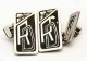 Boutons de manchette Lettres RD art nouveau 1900 en argent