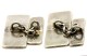 Boutons de manchette Lettres RD art nouveau 1900 en argent