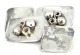 Curieux boutons de manchette en argent quatre faces